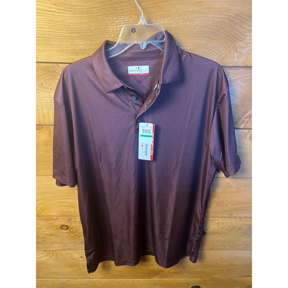 Grand Slam Performance Golf Polo Shirt Mens Large L Stretch Dry Easy Care Casual